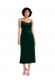 Cheap Midi Length Cowl Neck Formal Velvet Short Cocktail Slip Bridesmaid Dress / Prom Dress UK