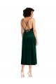 Cheap Midi Length Cowl Neck Formal Velvet Short Cocktail Slip Bridesmaid Dress / Prom Dress UK