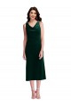 Cheap Cowl Neck Velvet Midi Cocktail Length Bridesmaid Dress / Prom Dress UK