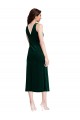 Cheap Cowl Neck Velvet Midi Cocktail Length Bridesmaid Dress / Prom Dress UK