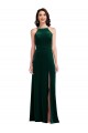 Cheap Velvet Halter Maxi Bridesmaid Dress / Prom Dress with Pockets & Front Slit UK