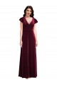 Cheap Flutter Sleeve Velvet Maxi Bridesmaid Dress / Prom Dress with Pockets UK