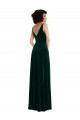 Cheap Floor Length Velvet Maxi Bridesmaid Dress / Prom Dress with Shirred Bodice and Front Slit UK