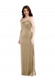 Cheap Asymmetrical One Shoulder Formal Velvet Maxi Slip Bridesmaid Dress / Prom Dress UK