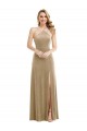 Cheap High Neck Halter Open Back Long Velvet Maxi Bridesmaid Dress / Prom Dress & Pockets UK