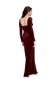 Cheap Sleek Square Neck Spaghetti Straps Velvet Bridesmaid Dress / Prom Dress with Side Slit UK