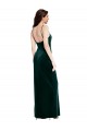 Cheap Straight Neckline Spaghetti Straps Long Velvet Bridesmaid Dress / Prom Dress with High Side Slit UK