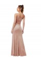 Cheap One Shoulder Formal Stretch Velvet Bridesmaid Dress / Prom Dress with Front Slit UK