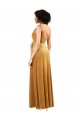 Cheap Romantic Velvet Floor Length Formal Bridesmaid Dress / Prom Dress with Wrap Detail UK