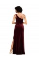Cheap Formal One Shoulder Floor-Length Velvet Bridesmaid Dress / Prom Dress UK