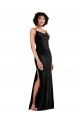 Cheap Modern Floor-Length Formal Velvet Bridesmaid Dress / Prom Dress with Cowl Neck and Spaghetti Straps UK