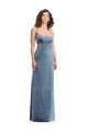 Cheap Spaghetti Strap Long Full Length Formal Velvet Maxi Bridesmaid Dress / Prom Dress UK