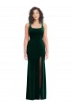 Cheap Square Neck Long Velvet Maxi Bridesmaid Dress / Prom Dress UK