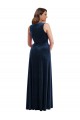 Cheap Deep V-Neck Sleeveless Formal Velvet Maxi Bridesmaid Dress / Prom Dress with Pockets UK