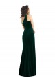 Cheap One Shoulder Velvet Trumpet Bridesmaid Dress / Prom Dress with Front Slit UK