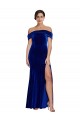 Cheap Full Length Long Formal Velvet Bridesmaid Dress / Prom Dress with Side Split UK