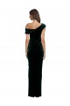 Cheap Long Asymmetric Neckline Ruched Formal Velvet Bridesmaid Dress / Prom Dress UK