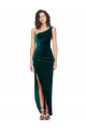 Cheap One Shoulder Velvet Front Wrap Bridesmaid Dress / Prom Dress  UK