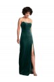 Cheap Scooped Strapless Long Formal Velvet Bridesmaid Dress / Prom Dress with Daring Side Slit UK